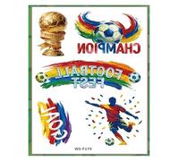 Paquete de 20 nuevos tatuajes temporales con temas de fútbol y calcomanías con caras de fanáticos de la Copa Mundial, perfectos for todo tipo de eventos deportivos y actividades de clubes.(WS-F179)