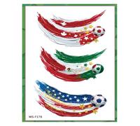 Paquete de 20 nuevos tatuajes temporales con temas de fútbol y calcomanías con caras de fanáticos de la Copa Mundial, perfectos for todo tipo de eventos deportivos y actividades de clubes.(WS-F178)