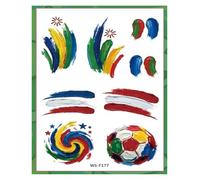 Paquete de 20 nuevos tatuajes temporales con temas de fútbol y calcomanías con caras de fanáticos de la Copa Mundial, perfectos for todo tipo de eventos deportivos y actividades de clubes.(WS-F177)