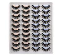 Paquete de 20 pares de pestañas postizas de visón sintético de volumen 3D de 4 estilos [2 estilos, 16-18 mm]