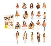 Paquete de 20 pegatinas de chica de ciudad creativa, transferencias de arte adhesivas de identidad de de dibujos animados para diarios, planificadores, elaboración del plan de resto de negación