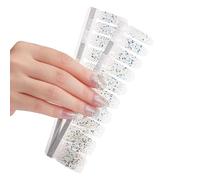 Paquete De 20 Pegatinas Uñas ART SETRITOR ART Decoración Manicura Decoración La Cubierta Presiona Sobre Tiras Impermeables Polacias Arte Bricolaje Long Dure Wraps