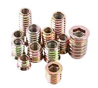 Paquete de 20 piezas M6/M8/M10 de aleación de zinc, tuercas hexagonales, insertos de madera surtidos.