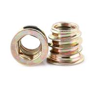 Paquete de 20 piezas M6/M8/M10 de aleación de zinc, tuercas hexagonales, insertos de madera surtidos.