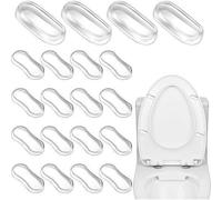 Paquete de 20 protectores de silicona transparente para asiento de inodoro, almohadillas anticolisión para asientos de inodoro estándar, impermeables y fáciles de instalar