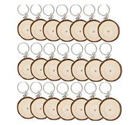 Paquete de 20 rodajas de madera sin terminar pintadas a mano colgantes de Navidad de madera para bricolaje