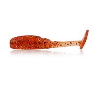 Paquete de 20 señuelos Blandos Micro Finesse de 3,5 cm con diseño de pez Gordo pequeño y Cola en T for lubina, pez Pan y Trucha.(Bruin)