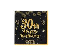 Paquete de 20 servilletas de cóctel Cheers to Years - Servilletas de fiesta de cumpleaños negras y doradas, servilletas de bebidas de 7 x 7 pulgadas para aniversario y celebraciones de hitos