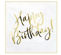 Paquete de 20 Servilletas Elegantes Doradas para Fiesta de Cumpleaños, Decoración y Mesa