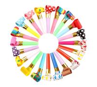 Paquete de 20 silbatos coloridos de cumpleaños infantiles, silbatos de plástico para niños, suministros de fiesta, sonorizadores de fiesta, cuerno de carnaval para niños, accesorios para fiestas,