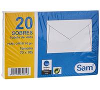 Paquete de 20 Sobres Tarjeta Visita Sam 70x105