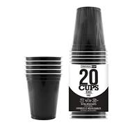 Paquete de 20 tazas negras originales oficiales | Copas Americanas Negras 53 eer Pong | Vasos de plástico reutilizables | Lavado a mano ya máquina | OriginalCup®