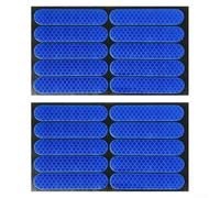 Paquete de 20 tiras adhesivas reflectantes con resistencia al polvo y al agua para uso en exteriores y mejora de la seguridad (azul)
