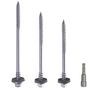 Paquete de 20 tornillos autoperforantes de cabeza hexagonal de acero al carbono de 6,4 x 190 mm con arandelas EPDM para fijar paneles sándwich (20, 6,4 x 190 mm)