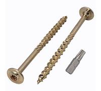 Paquete de 20 tornillos de acero galvanizado de 6 x 80 mm, cabeza torx, cabeza de oblea, tornillos de madera, rosca parcialmente (20, 6 x 80 mm)