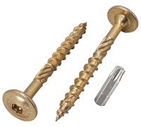 Paquete de 20 tornillos de acero galvanizado de 8,0 x 80 mm, cabeza torx, cabeza de oblea, tornillos de madera, rosca parcialmente (20, 8 x 80 mm)