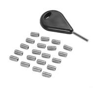 Paquete de 20 tornillos de aleta para tabla de surf con llave, pernos de repuesto de acero inoxidable de 3/16-24 x 8 pulgadas y herramienta de llave para mantenimiento de tablas de surf