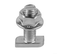 Paquete de 20 tornillos de cabeza de martillo de acero inoxidable 304 con tuercas de brida M8, paso de rosca 1 25, para montaje de riel tipo 28/15 según DIN 6923 (M8 x 20)