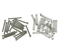 Paquete de 20 tornillos métricos Kaish para altura de pastilla Humbucker con resortes para pastillas Humbucker de guitarra con rosca métrica para pastillas importadas Epi SG, acabado níquel