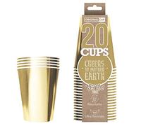 Paquete de 20 vasos de papel originales oficiales dorados | Vasos Papel Americano Dorado 53cl | Vasos de papel reciclables ultrarresistentes | OriginalCup®
