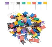 Paquete De 200 Alfileres De Bandera Coloridos, Alfileres De Bandera Marcadores, Artilugios De Oficina De Aprendizaje, Utilizados Para Tablones De Anuncios, Tarjetas, Mapas, Papel