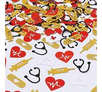 Paquete de 200 confeti de enfermera, decoraciones de mesa de fiesta de enfermería, escuela de medicina, graduación, decoración de semana de enfermería, suministros de fiesta de jubilación RN
