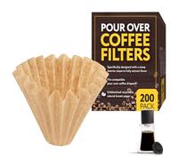 Paquete de 200 filtros de café Impresa para filtros Stagg XF de Fellow - Filtros de café altos Impresa marrón natural para el juego de goteros de café Fellow - Filtros de vertido de fondo plano -
