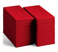 Paquete de 200 servilletas rojas desechables con tacto de lino, servilletas de papel de 12 x 17 pulgadas, para bodas, baños, fiestas o eventos
