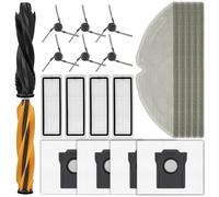 Paquete de 21 piezas de repuesto D20 Pro Plus compatibles con Dreame D20 Pro Plus Robot Aspirador, 2 cepillos de rodillo, 5 almohadillas para orejas de fregona, 4 filtros HEPA, 4 bolsas de polvo, 6