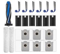 Paquete de 21 piezas de repuesto T90 PRO OMNI compatibles con ECOVACS DEEBOT T90 PRO OMNI, robot aspiradora, 1 cepillo de rodillo, 2 trapeadores de rodillo, 6 cepillos laterales, 6 bolsas de polvo, 6