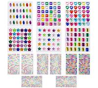 Paquete de 2131 Pegatinas Autoadhesivas de Diamantes de Imitación y Gemas Cristal para Manualidades, Joyería, Decoración, Cuerpo y Maquillaje