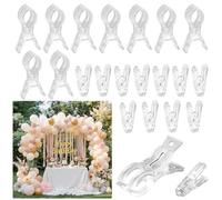 Paquete de 22 clips de arco de globos, 10 clips transparentes grandes de 3.5 pulgadas para soporte de telón de fondo y 12 clips resistentes de 2.4 pulgadas para kit de arco de globos, cumpleaños, boda