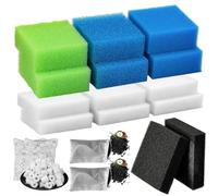 Paquete de 22 filtros de repuesto para acuario, kit de mantenimiento de medios de filtro | Compatible con Juwel Bioflow Filter M Compact 3.0, incluye filtros finos y gruesos, filtros de carbono y múltiples filtros