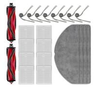 Paquete de 22 piezas de repuesto Q7 M5/Q7 M5+ compatibles con robot aspirador Roborock Q7 M5/Q7 M5+, 2 cepillos de rodillo, 8 cepillos laterales, 8 filtros HEPA, 4 almohadillas de fregona, kit de