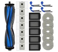 Paquete de 22 piezas de repuesto T30C Omni compatibles con ECOVACS DEEBOT T30C Omni Robot Aspiradora, 1 cepillo de rodillo, 4 cepillos laterales, 7 bolsas de polvo, 5 filtros HEPA, 5 almohadillas de