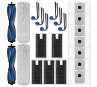 Paquete de 22 piezas de repuesto X9 Pro Omni compatibles con ECOVACS DEEBOT X9 Pro Omni Robot Aspiradora, 2 cepillos de rodillo, 2 rodillos de cepillo, 6 cepillos laterales, 7 bolsas de polvo, 5