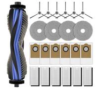 Paquete de 23 piezas de repuesto M3 compatibles con robot aspirador Lefant M3, 1 cepillo de rodillo, 6 cepillos laterales, 6 bolsas de polvo, 6 filtros HEPA con filtros de espuma, 4 almohadillas de