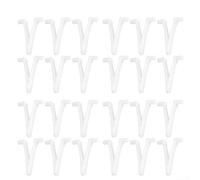 Paquete de 24/48 clips en V para piscina, accesorio de resina resistente para red de skimmer, rastrillo de hojas y cepillo, se adapta a postes de 1.25 pulgadas, blanco (48 piezas)