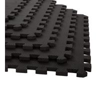Paquete de 24 baldosas de espuma EVA - 96 pies cuadrados de acolchado entrelazado para suelos de garaje, sala de juegos o gimnasio - Tapete de ej