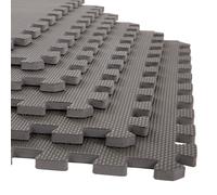 Paquete de 24 baldosas de espuma EVA - 96 pies cuadrados de acolchado entrelazado para suelos de garaje, sala de juegos o gimnasio - Tapete de ej