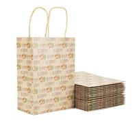 Paquete de 24 bolsas de regalo de papel kraft de 8.27 x 5.91 x 3.15 pulgadas con asas, recuerdos de fiesta de cumpleaños, pequeñas bolsas de regalo a granel (24 globos)