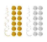 Paquete De 24 Colgantes En Espiral, Adornos De Techo, Adornos Colgantes, Adornos para Fiestas De Cumpleaños, Bodas, Adornos para Fiestas En Oro Y Plata