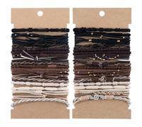 Paquete de 24 elegantes lazos para el pelo tejidos a mano, suaves y elásticos, para peinados variados y ocasiones, accesorios para el cabello tejidos a mano