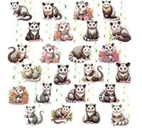 Paquete de 24 espirales colgantes de zarigüeya, espirales de zarigüeya, decoración colgante de techo para zarigüeya, decoración de fiesta de cumpleaños, suministros de fiesta de zarigüeya