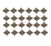 Paquete de 24 hojas de remaches de hierro para decoración de cajas de madera, adecuadas para manualidades de joyeros y soluciones de almacenamiento con fijación de uñas de burbujas de cuatro lados