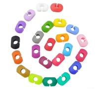 Paquete de 24 marcadores de silicona para copas de vino, identificadores de bebidas coloridos para fiestas, bodas, cumpleaños, accesorios de bar reutilizables, 2,5 cm