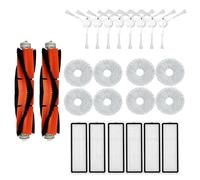 Paquete de 24 piezas de repuesto para robot aspirador Xiaomi S10+ / S10 Plus, las piezas de repuesto incluyen 2 cepillos principales, 8 paños de fregona, 6 filtros Hepa, 8 cepillos laterales