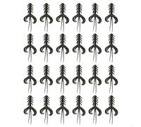 Paquete de 24 señuelos de pesca TPR para cebos suaves con perfil de camarón bailando optimizado para lanzar técnicas de arrastre y jigging (negro)