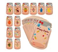 Paquete de 24 tarjetas de feliz Pascua, kit de tarjetas divertidas de Pascua, tarjeta de intercambio de aula, postales coloridas felices, tarjeta de notas de huevos de este para intercambio en el aula