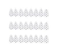Paquete de 24 uñas artificiales con base blanca y lunares negros con múltiples tamaños para mujer, arte de salón, lunares blancos y negros